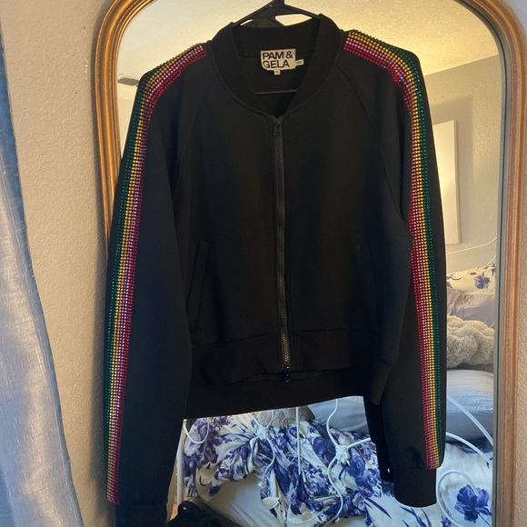 Pam & Gela black rainbow Bomber - Picture 3 of 6